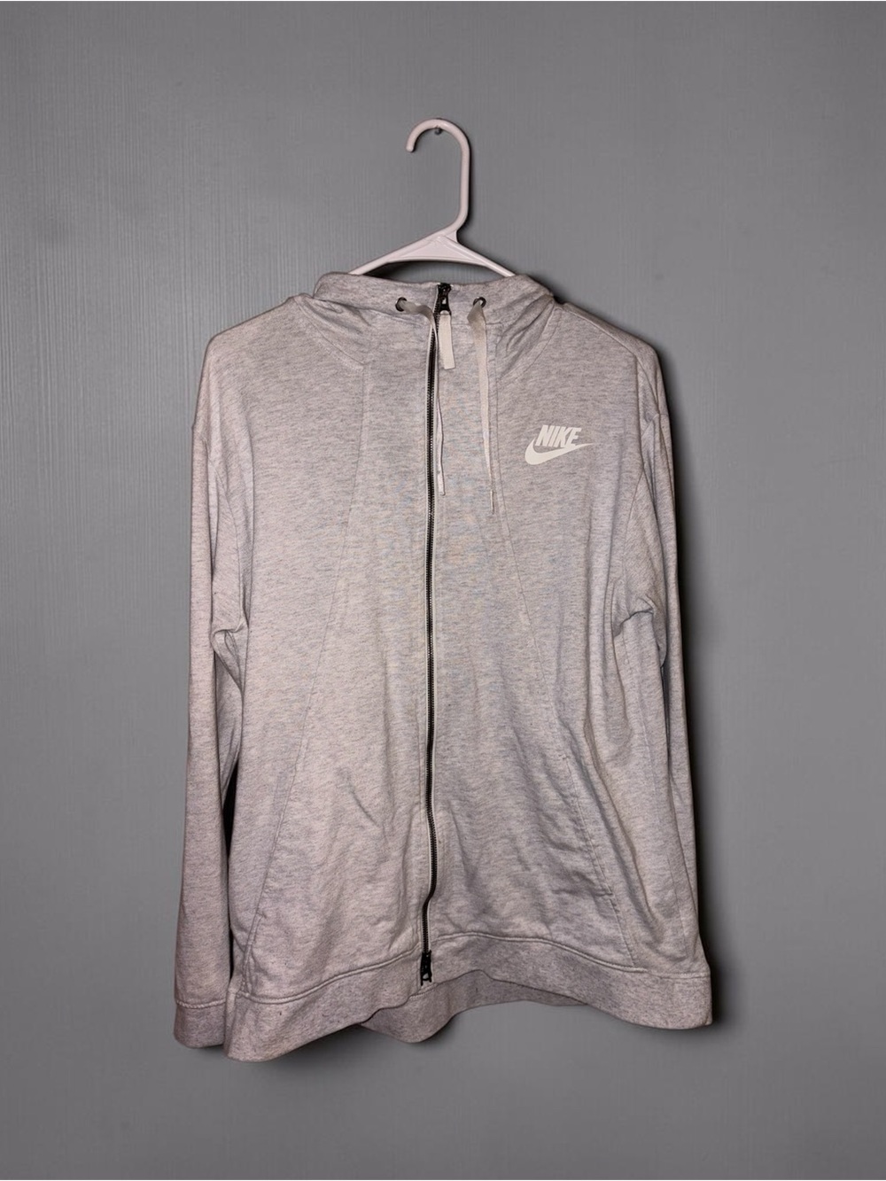 Nike women’s Light Gray Full-Zip Hooded Jacket